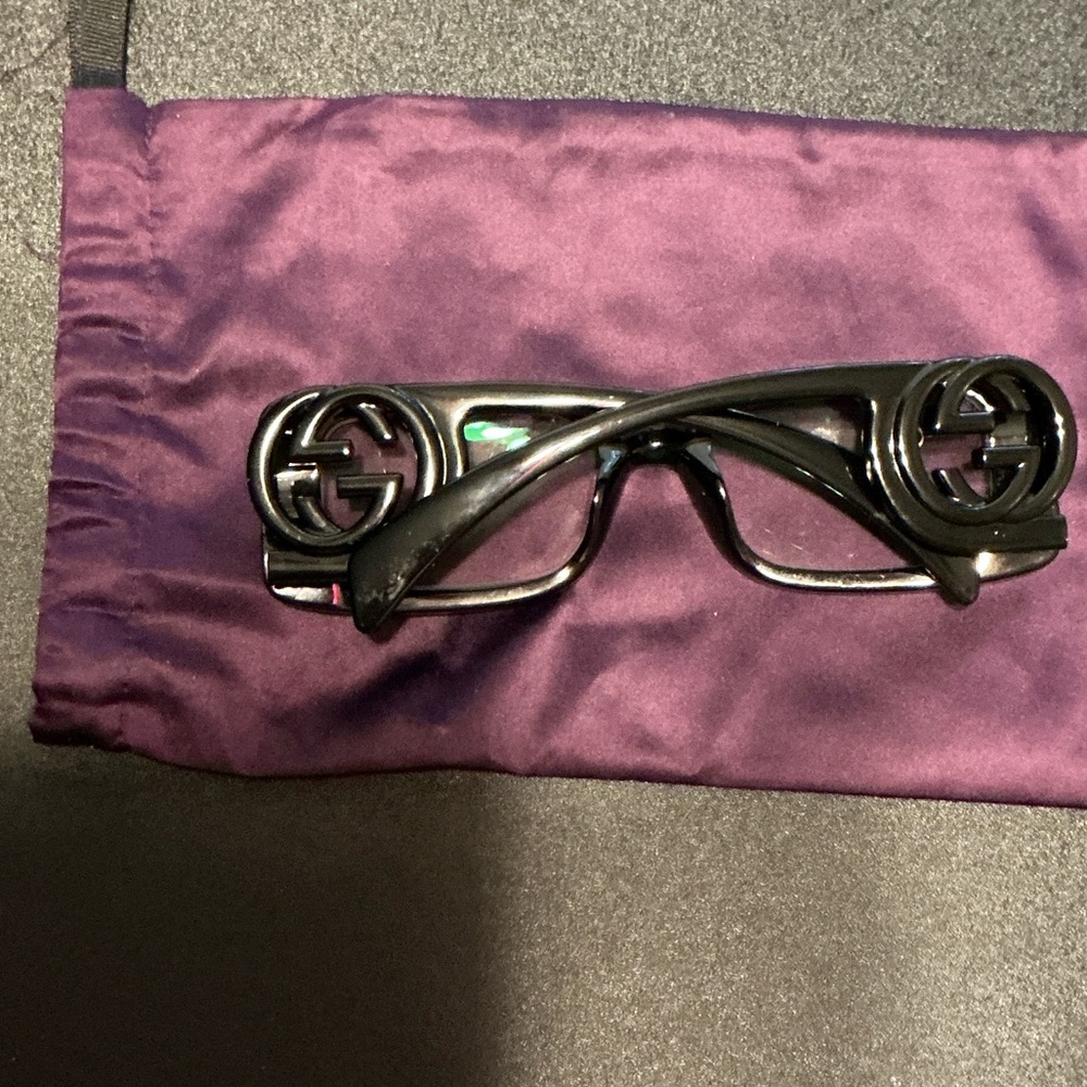 Gucci Black Rectangular Glasses - image 2